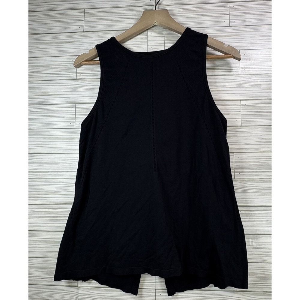 ATHLETA Women's Foothill Tank Top Sz Sm Black Seamless Split Tie Back Shirt